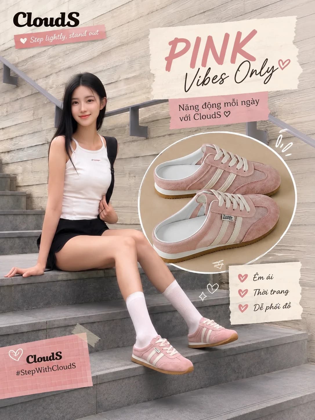 Cloud Mule 1 Rose — Bước nhẹ mỗi ngày