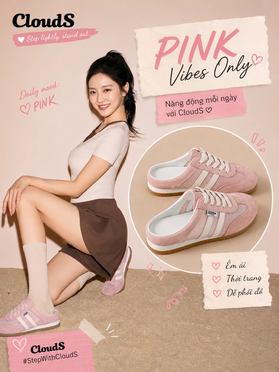 Cloud Mule 1 Rose — Pink Vibes Only