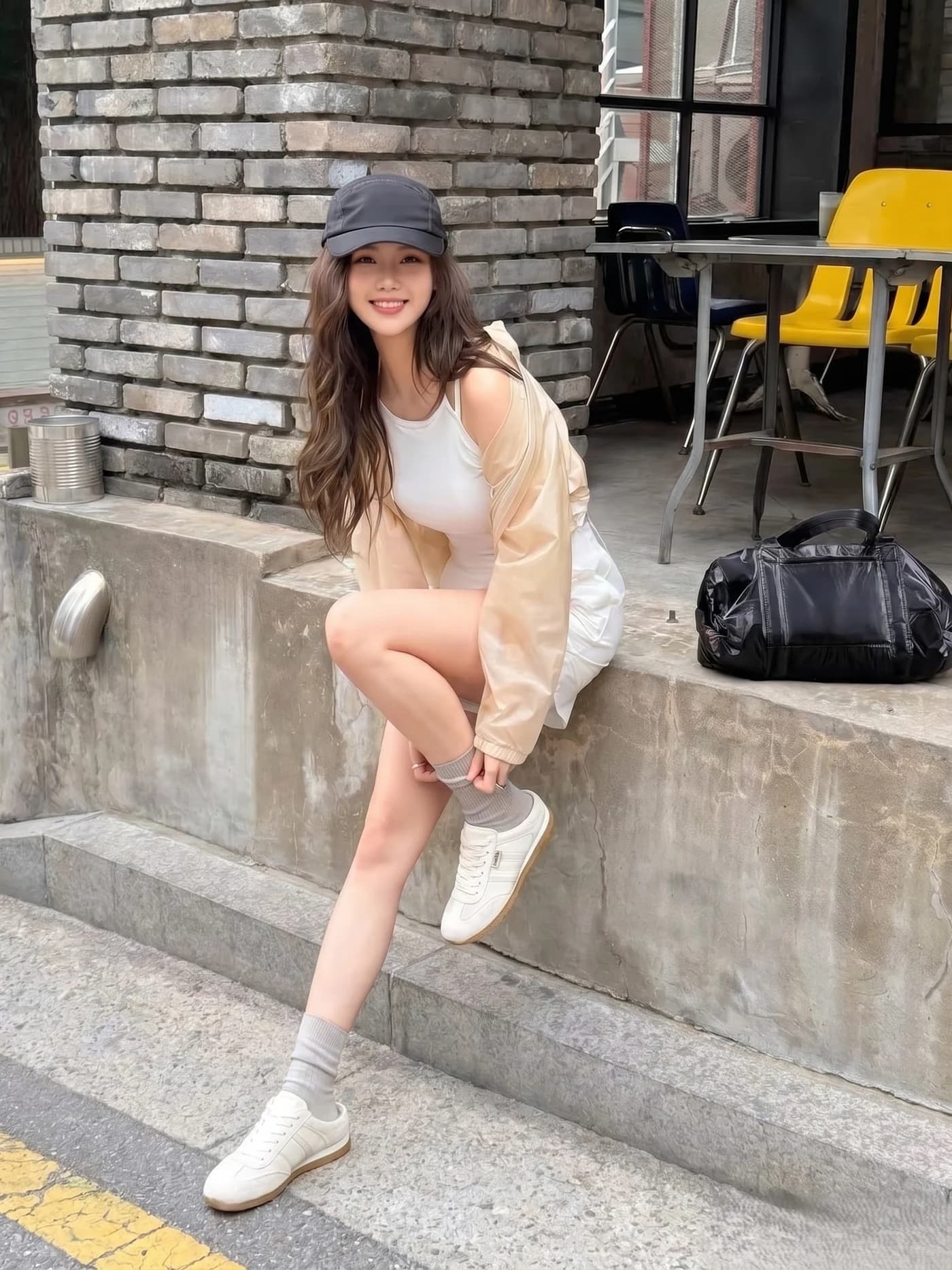 Giày Sục Đạp Gót Nữ Mule Sneaker GGOBK CloudS Vải Lưới Thoáng Khí, Êm Chân, Thời Trang – Trắng Vanilla Cream — trải nghiệm thực tế